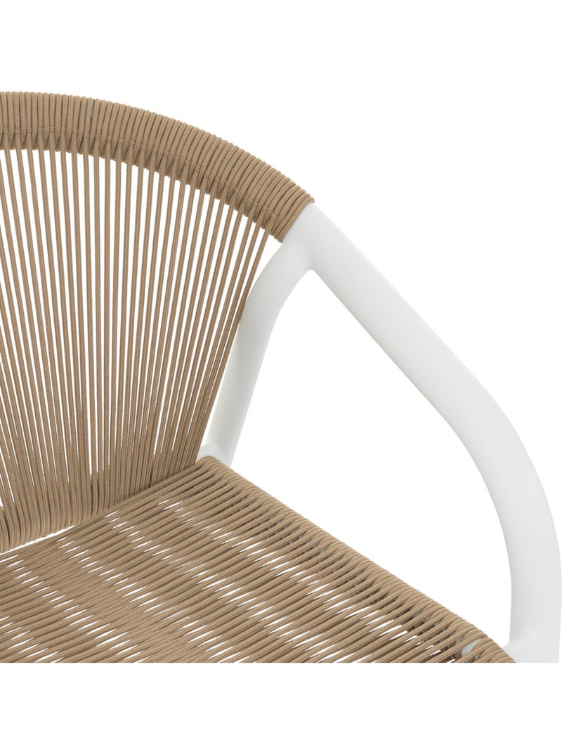 Fauteuil de jardin empilable en aluminium et corde tressée RIU Miel - Kiabi