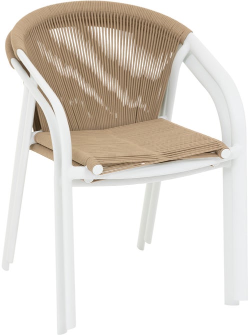 Fauteuil de jardin empilable en aluminium et corde tressée RIU - Kiabi Fauteuil de jardin empilable en aluminium et corde tressée RIU - Kiabi