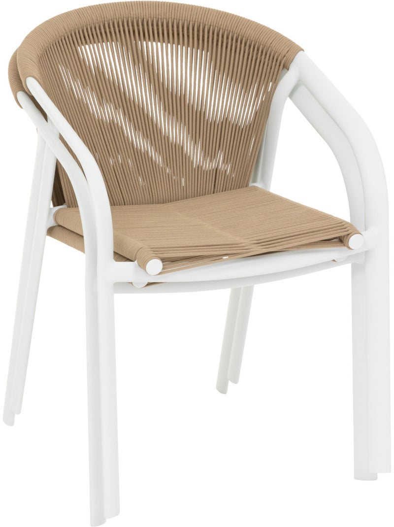Fauteuil de jardin empilable en aluminium et corde tressée RIU Miel - Kiabi