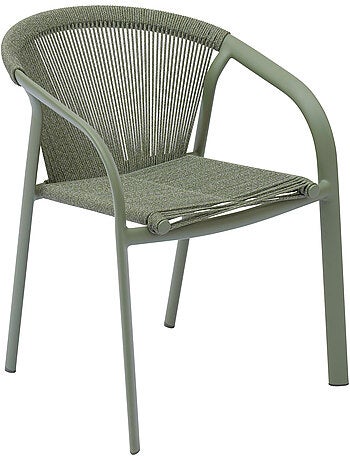 Fauteuil de jardin empilable en aluminium et corde tressée RIU