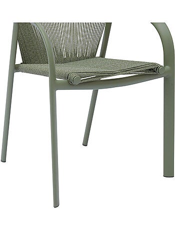 Fauteuil de jardin empilable en aluminium et corde tressée RIU