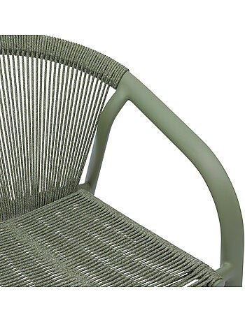 Fauteuil de jardin empilable en aluminium et corde tressée RIU