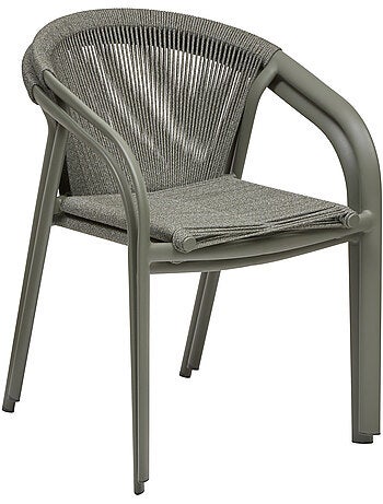 Fauteuil de jardin empilable en aluminium et corde tressée RIU
