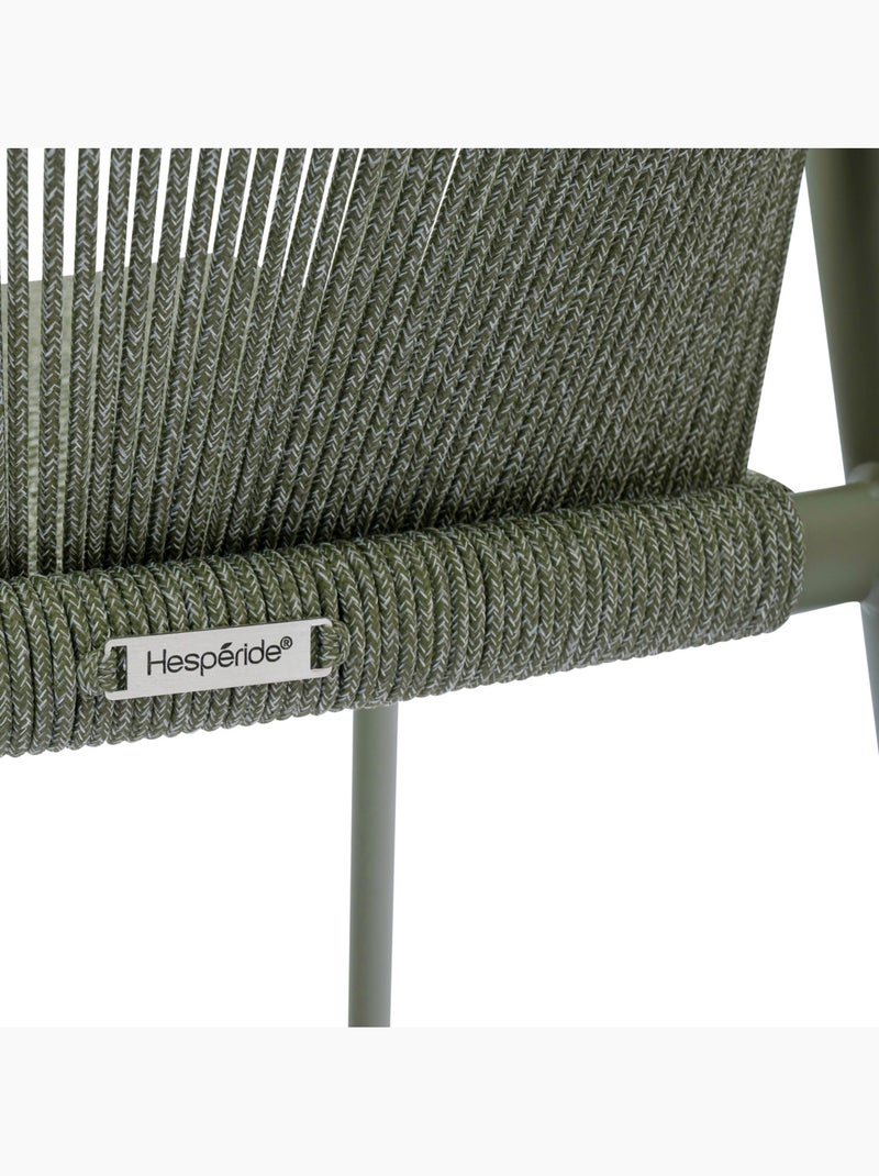 Fauteuil de jardin empilable en aluminium et corde tressée RIU Vert clair - Kiabi
