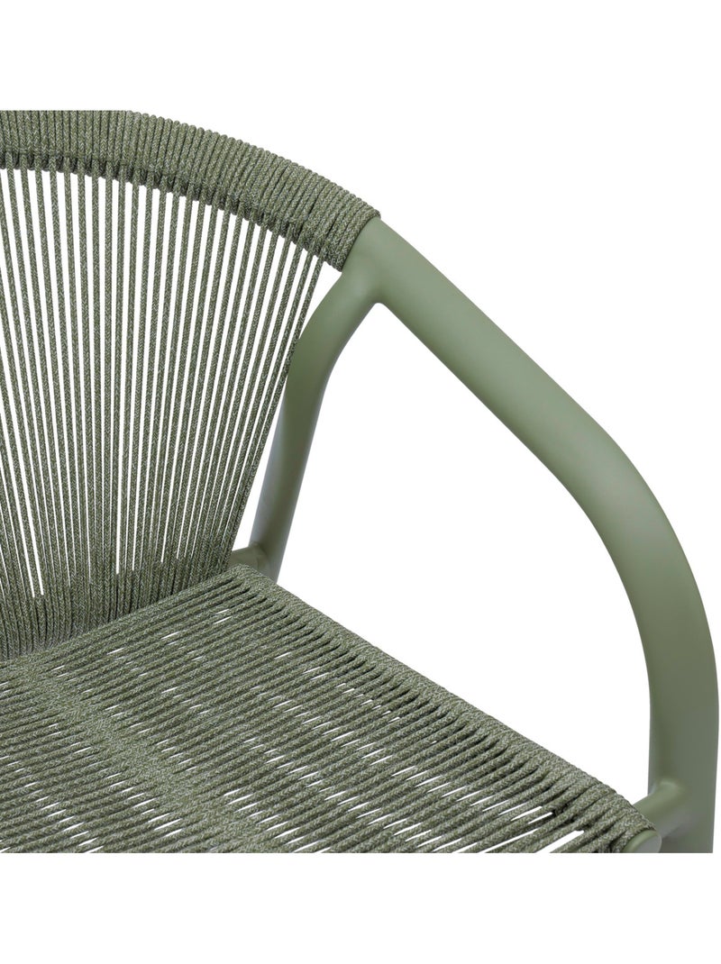 Fauteuil de jardin empilable en aluminium et corde tressée RIU Vert clair - Kiabi