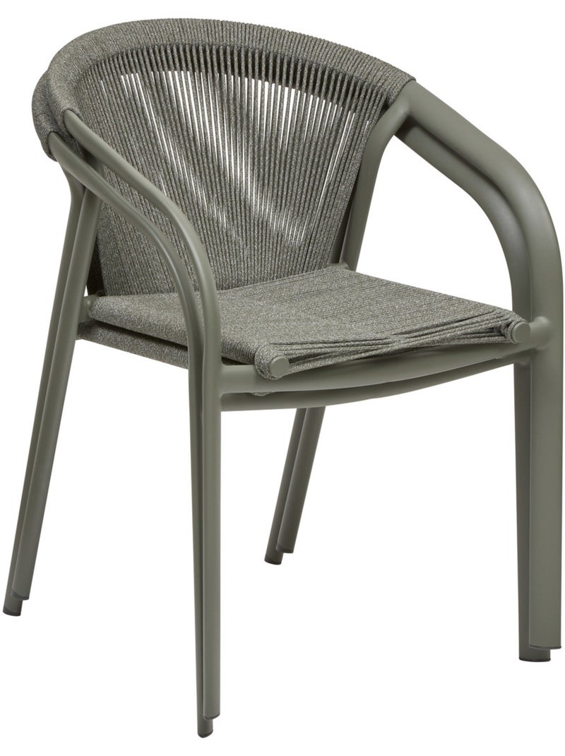 Fauteuil de jardin empilable en aluminium et corde tressée RIU Vert clair - Kiabi
