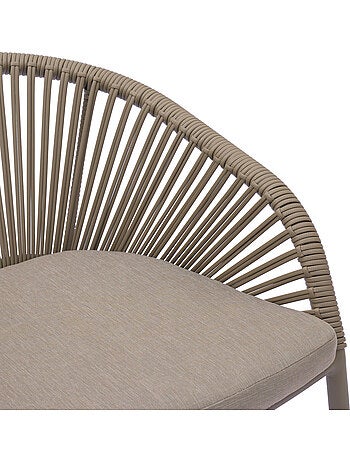 Fauteuil de jardin empilable en aluminium et rotin ORYON