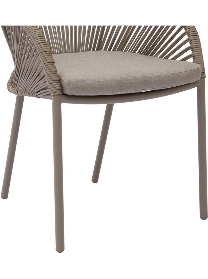 Fauteuil de jardin empilable en aluminium et rotin ORYON Marron - Kiabi