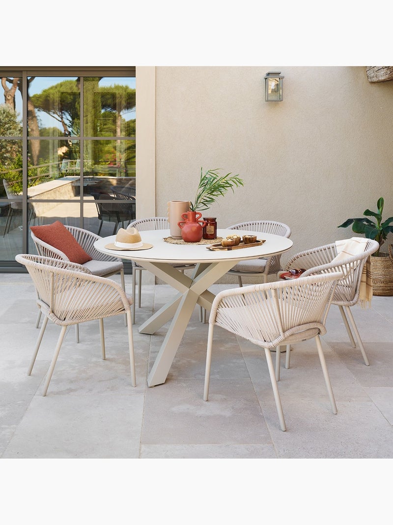 Fauteuil de jardin empilable en aluminium ORYON Beige - Kiabi