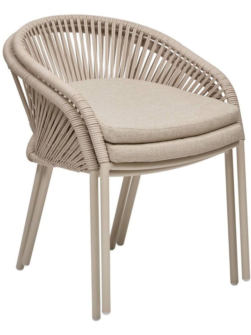 Fauteuil de jardin empilable en aluminium ORYON Beige - Kiabi