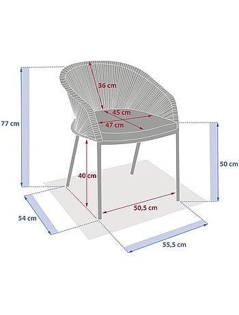 Fauteuil de jardin empilable en aluminium ORYON