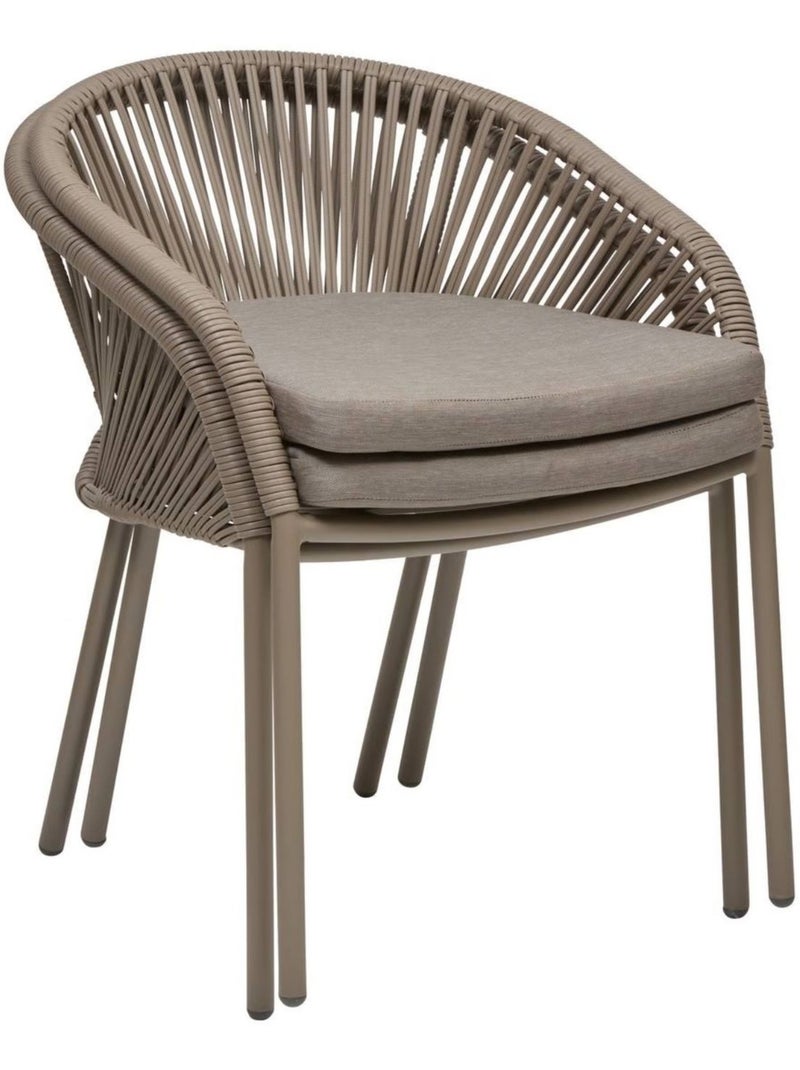 Fauteuil de jardin empilable en aluminium ORYON Marron - Kiabi