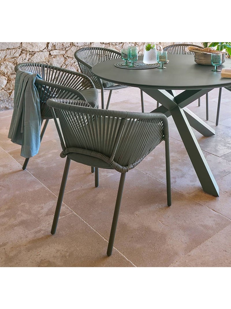 Fauteuil de jardin empilable en aluminium ORYON Vert - Kiabi