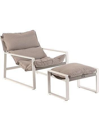 Fauteuil de jardin en aluminium avec repose-pieds LAMBINIO