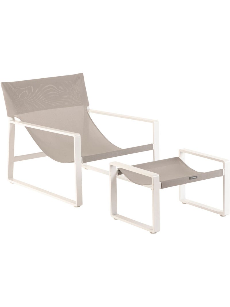 Fauteuil de jardin en aluminium avec repose-pieds LAMBINIO Blanc - Kiabi