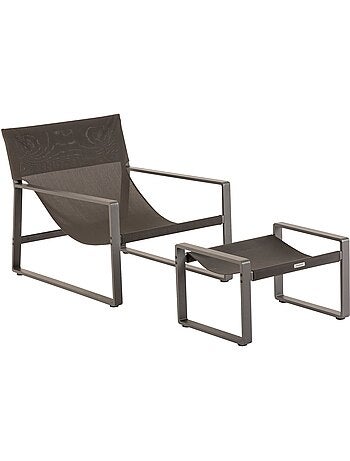 Fauteuil de jardin en aluminium avec repose-pieds LAMBINIO