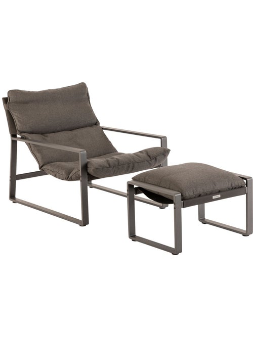 Fauteuil de jardin en aluminium avec repose-pieds LAMBINIO - Kiabi