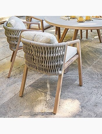Fauteuil de jardin en aluminium et corde tressée MYLORE