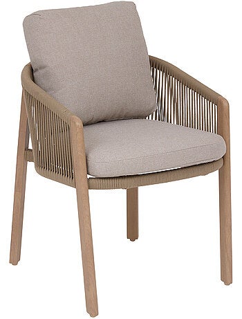 Fauteuil de jardin en aluminium et corde tressée NELORA