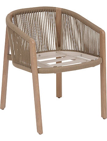 Fauteuil de jardin en aluminium et corde tressée NELORA