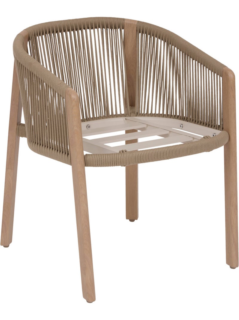 Fauteuil de jardin en aluminium et corde tressée NELORA Beige - Kiabi