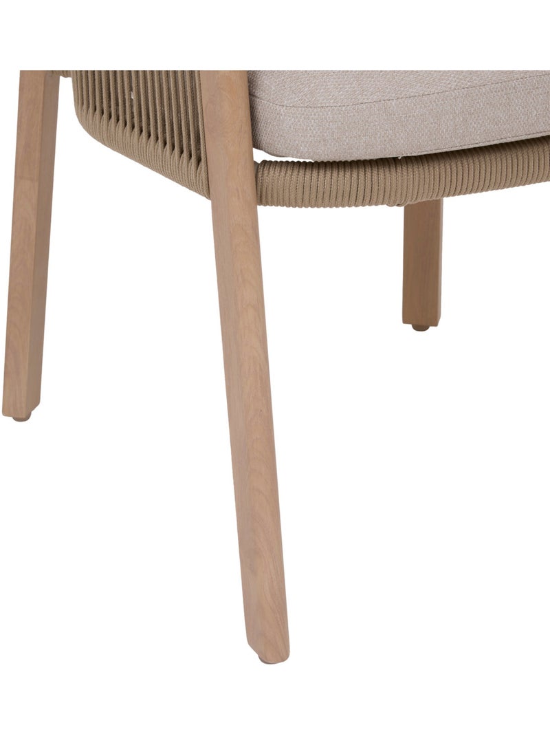 Fauteuil de jardin en aluminium et corde tressée NELORA Beige - Kiabi