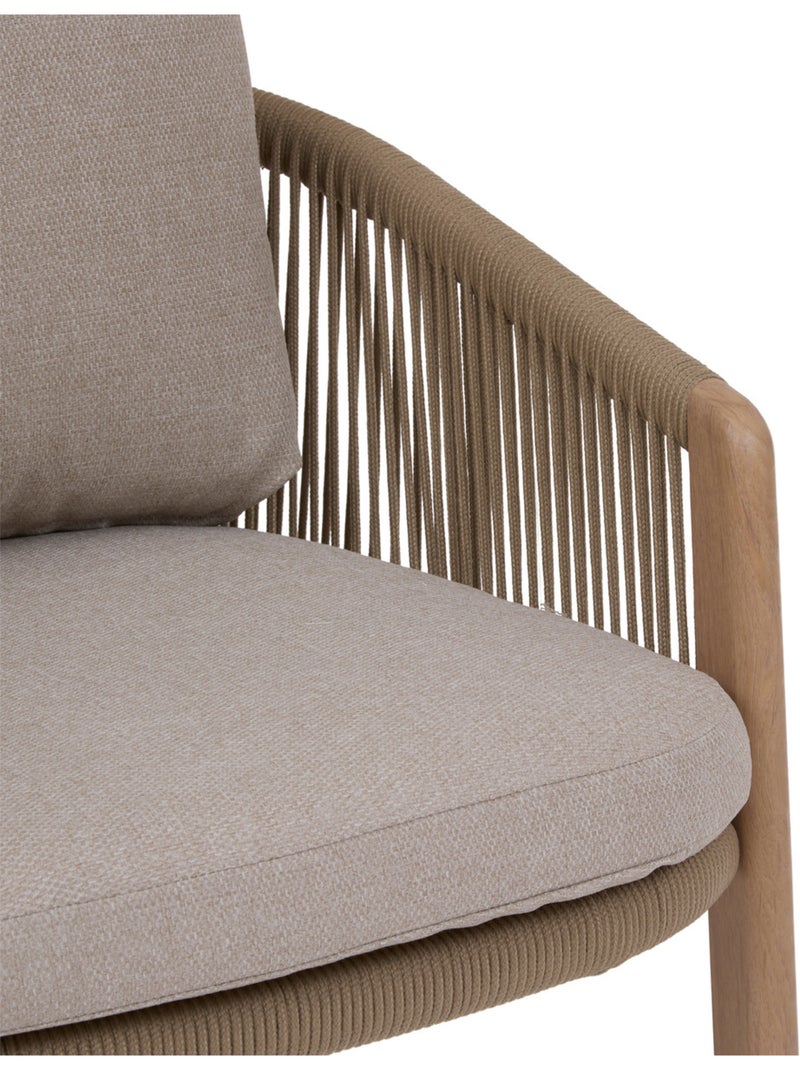 Fauteuil de jardin en aluminium et corde tressée NELORA Beige - Kiabi