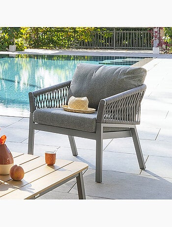 Fauteuil de jardin en aluminium et corde tressée ORIENGO