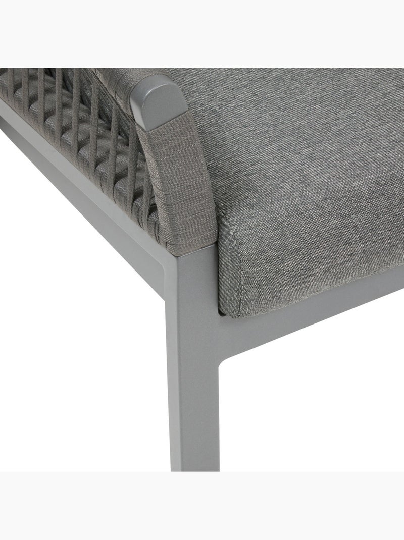 Fauteuil de jardin en aluminium et corde tressée ORIENGO gris anthracite - Kiabi