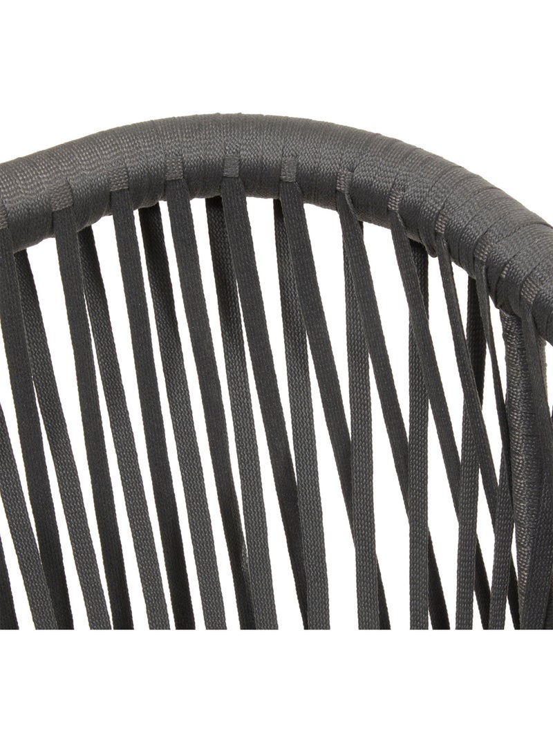 Fauteuil de jardin en aluminium et corde tressée ORIENGO gris anthracite - Kiabi