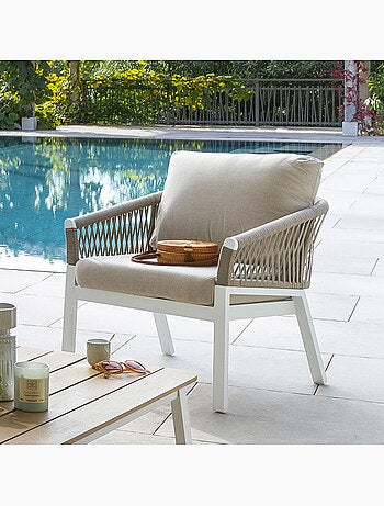Fauteuil de jardin en aluminium et corde tressée ORIENGO