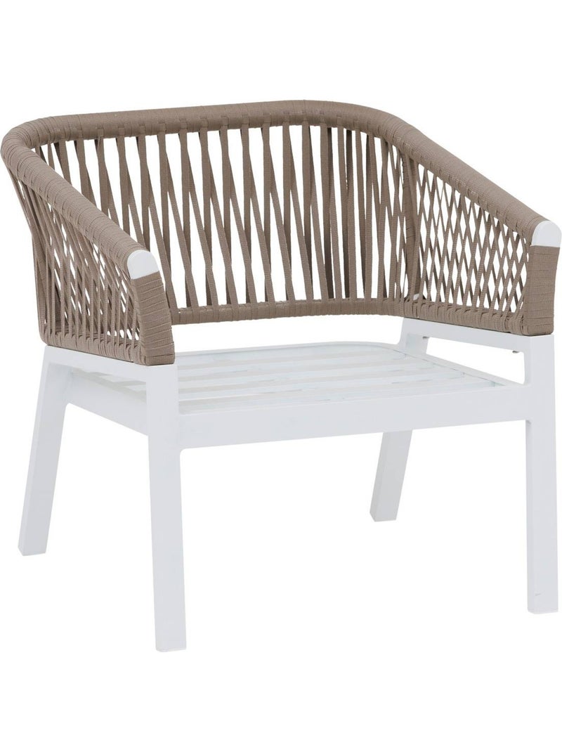 Fauteuil de jardin en aluminium et corde tressée ORIENGO Taupe - Kiabi