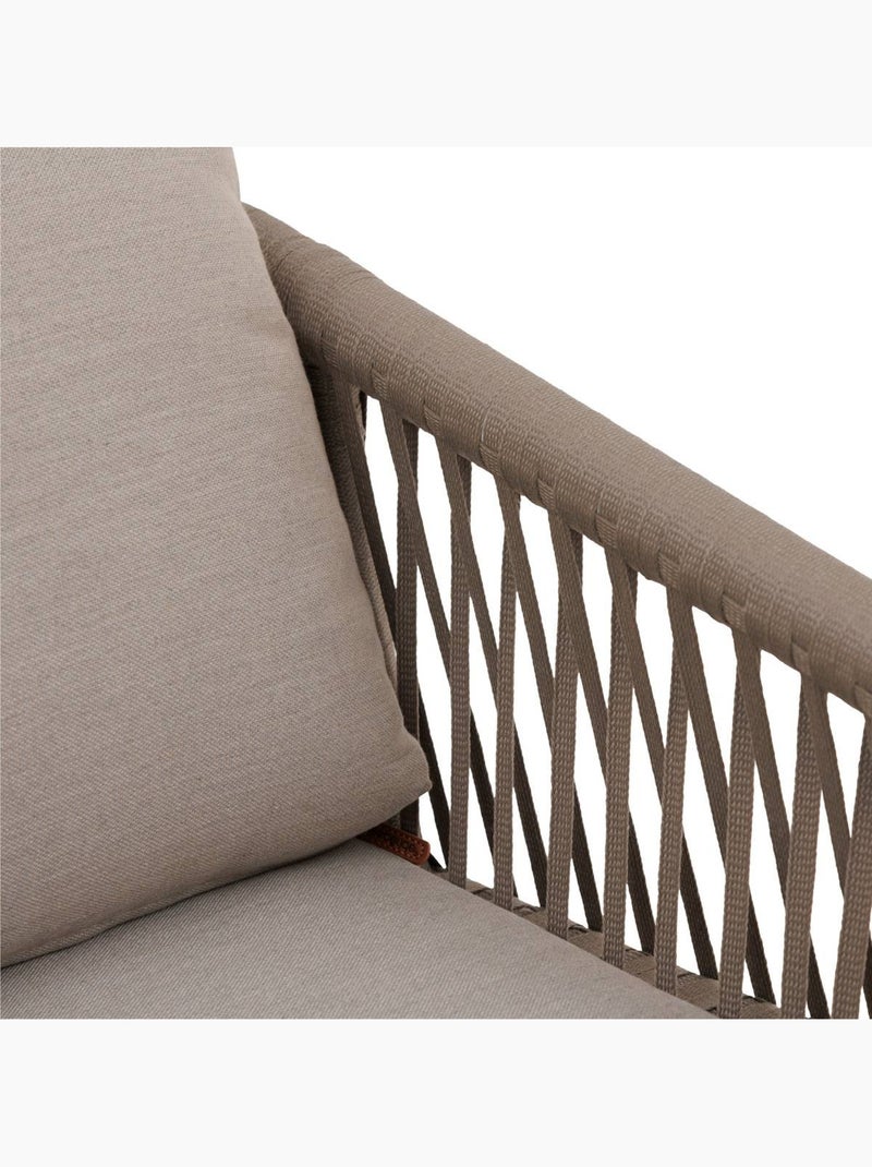 Fauteuil de jardin en aluminium et corde tressée ORIENGO Taupe - Kiabi