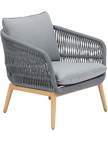Fauteuil de jardin en aluminium et corde tressée ORISSA