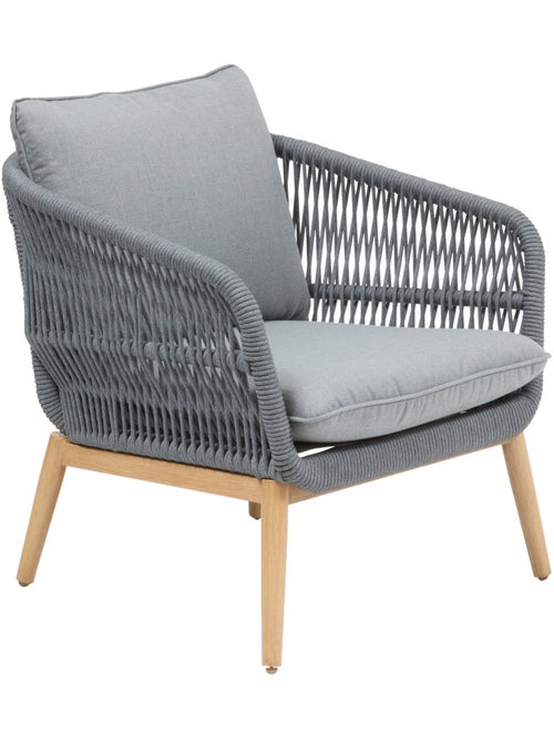 Fauteuil de jardin en aluminium et corde tressée ORISSA - Kiabi