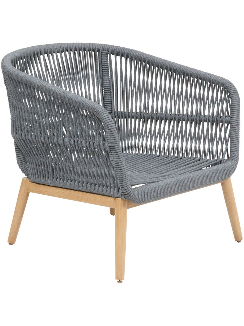 Fauteuil de jardin en aluminium et corde tressée ORISSA Gris - Kiabi