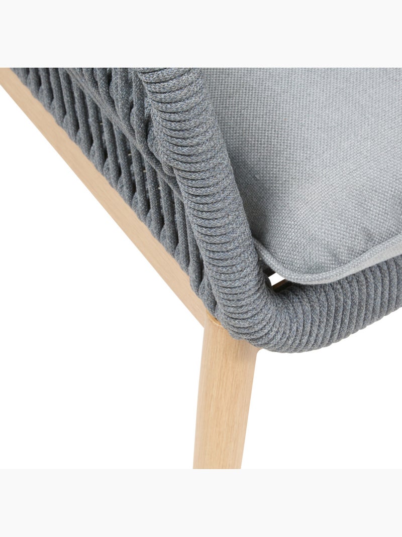 Fauteuil de jardin en aluminium et corde tressée ORISSA Gris - Kiabi