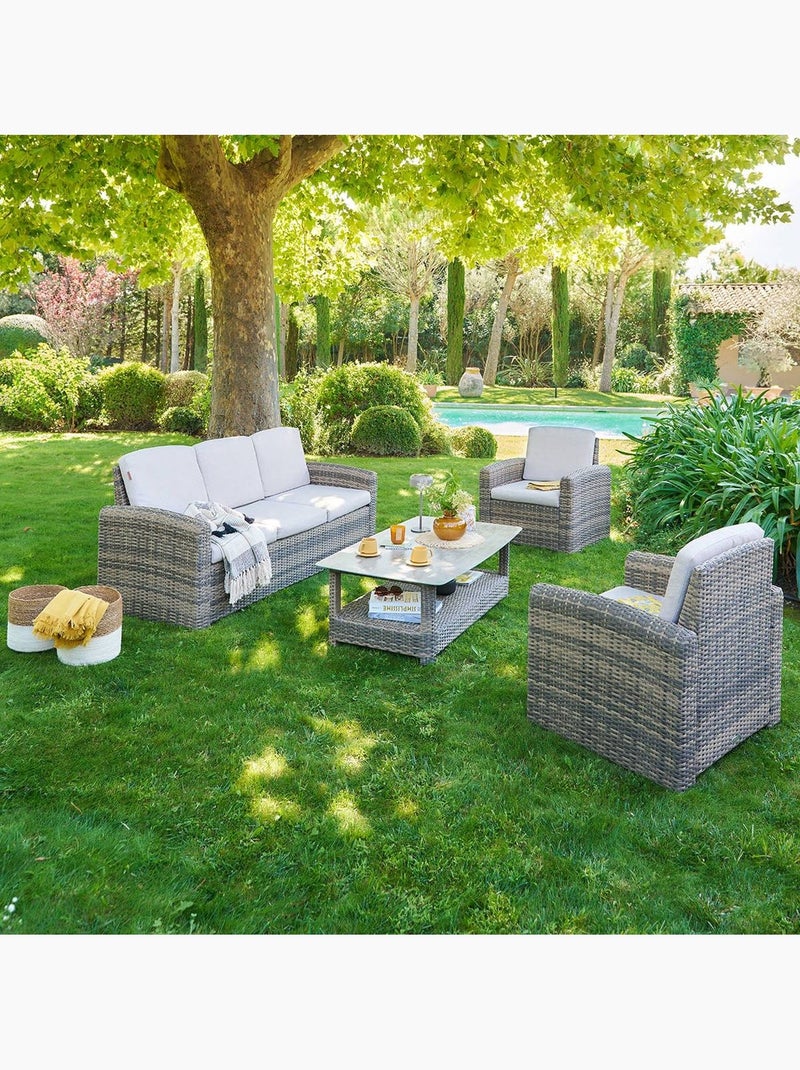 Fauteuil de jardin en aluminium et résine SELENIM Marron - Kiabi