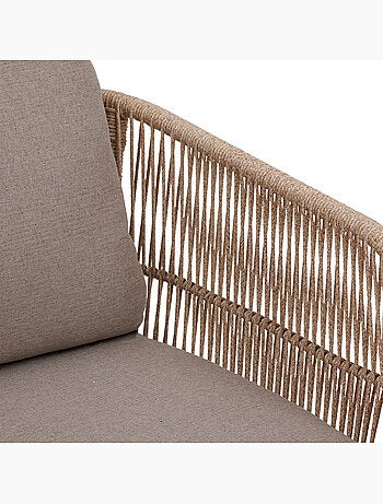 Fauteuil de jardin en corde tressée et acacia DEONA