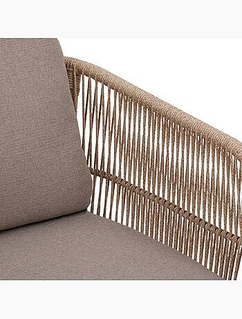 Fauteuil de jardin en corde tressée et acacia DEONA
