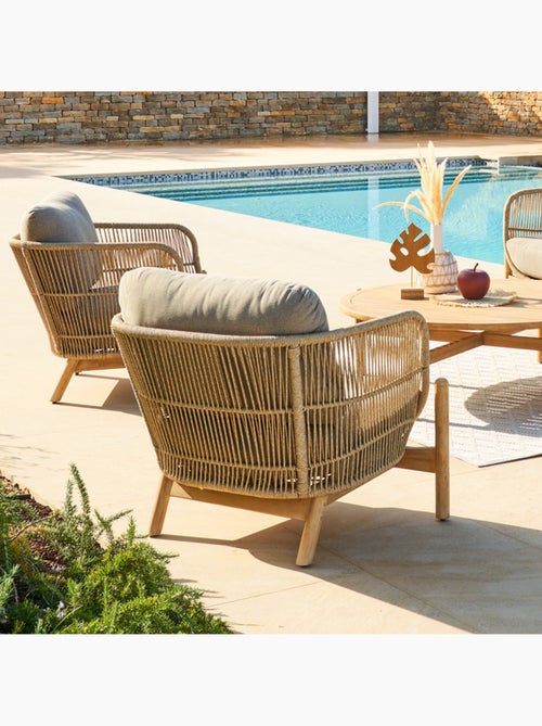 Fauteuil de jardin en corde tressée et acacia DEONA - Kiabi Fauteuil de jardin en corde tressée et acacia DEONA - Kiabi