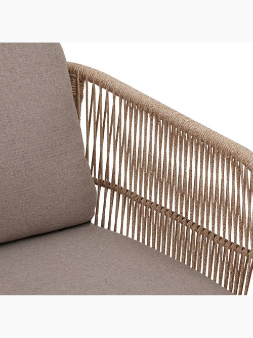 Fauteuil de jardin en corde tressée et acacia DEONA - Kiabi