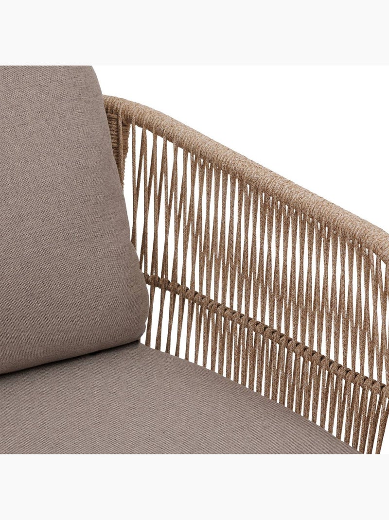 Fauteuil de jardin en corde tressée et acacia DEONA Beige - Kiabi
