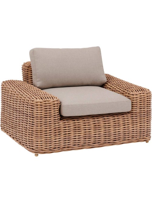 Fauteuil de jardin en résine tressée avec coussins savinia - Kiabi