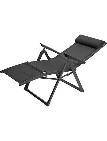 Fauteuil de jardin inclinable 8 positions et pliant en aluminium DECIMA
