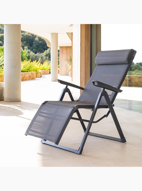 Fauteuil de jardin inclinable 8 positions et pliant en aluminium DECIMA - Kiabi Fauteuil de jardin inclinable 8 positions et pliant en aluminium DECIMA - Kiabi