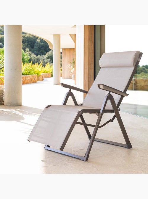 Fauteuil de jardin inclinable 8 positions et pliant en aluminium DECIMA - Kiabi Fauteuil de jardin inclinable 8 positions et pliant en aluminium DECIMA - Kiabi