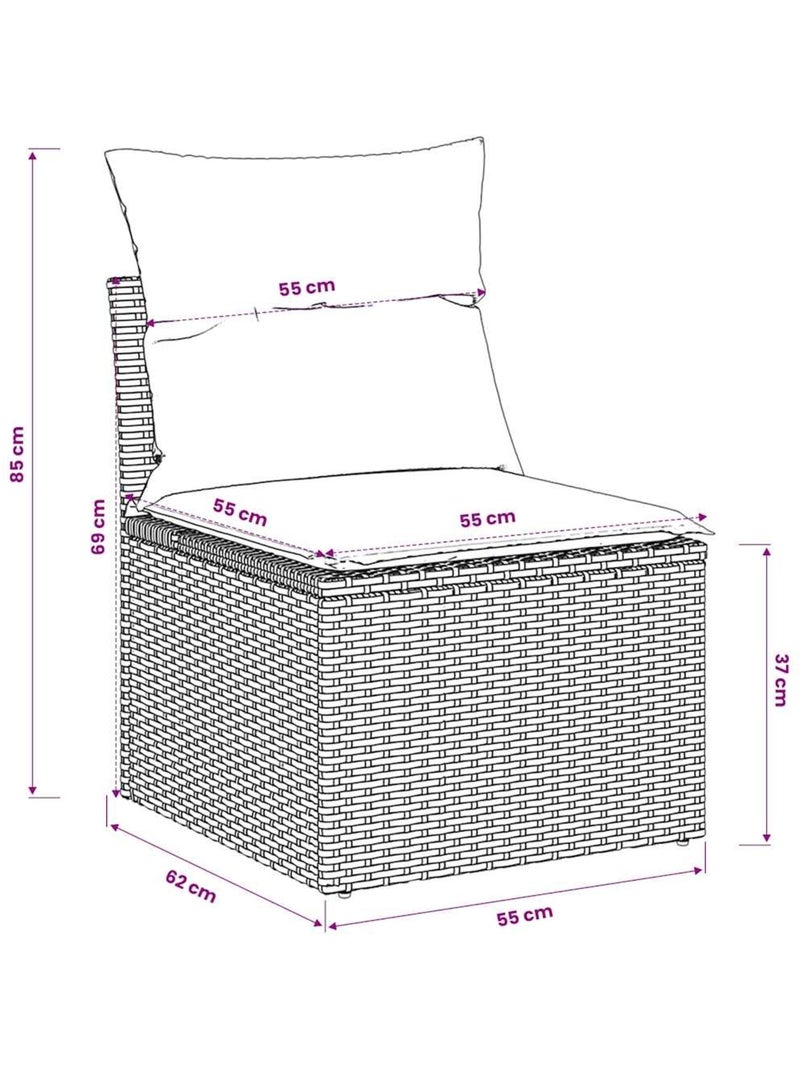 Fauteuil de jardin modulaire avec rangement Beige - Kiabi