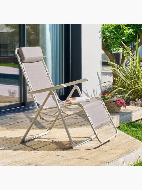 Fauteuil de jardin relax inclinable 5 positions et pliant en acier SILOS - Kiabi Fauteuil de jardin relax inclinable 5 positions et pliant en acier SILOS - Kiabi