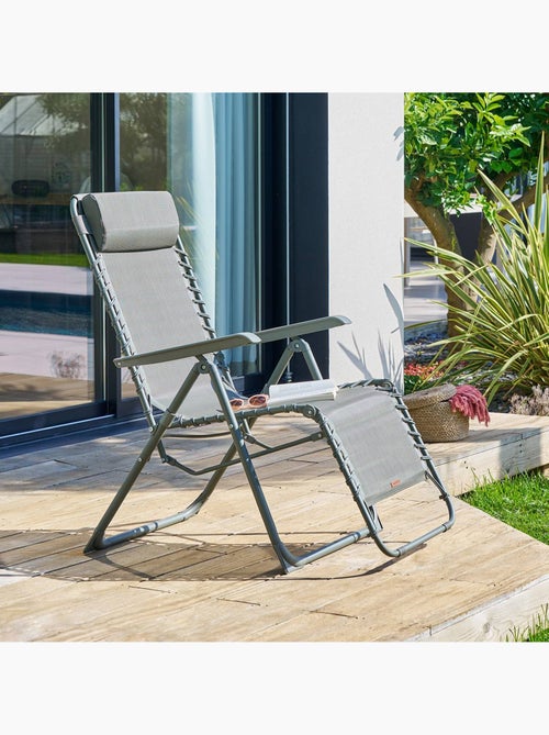 Fauteuil de jardin relax inclinable 5 positions et pliant en acier SILOS - Kiabi Fauteuil de jardin relax inclinable 5 positions et pliant en acier SILOS - Kiabi